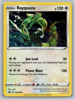 Pokemon 2020 Rayquaza SWSH029 Black Star Promos - Sword & Shield Cosmos Holo NM - Image 1