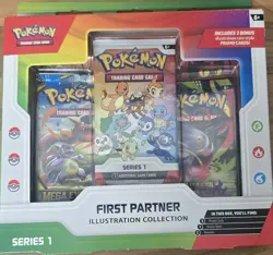 Pokemon TCG First Partner Illustration Collection—Series 1 3-Pack Promo Booster - Image 1
