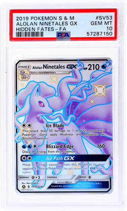 2019 Pokemon Sun and Moon Hidden Fates Alolan Ninetales Gx Shiny Vault PSA 10 - Image 1