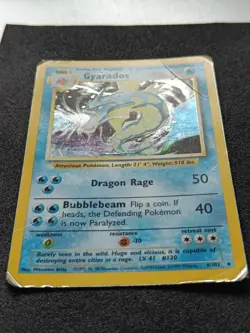 Pokemon TCG Gyarados 6/102 Base Set Holo Rare Card Vintage WOTC - VERY HP/DMG - Image 3