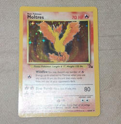 Pokemon TCG Fossil Moltres 12/62 Holo Rare 1999 English Basic 70 HP - Image 1