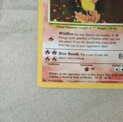 Pokemon TCG Fossil Moltres 12/62 Holo Rare 1999 English Basic 70 HP - Image 2