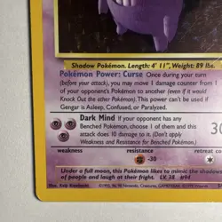 Pokemon TCG Gengar Fossil Holo Rare Unlimited 80 HP English 1999 5/62 - Image 5