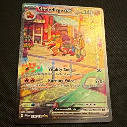 Pokemon TCG Skeledirge ex 258/193 SV02 Paldea Evolved SIR Full Art Holo - Image 1