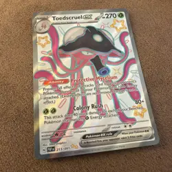 Pokemon TCG Toedscruel EX Paldean Fates Holo Baby Shiny Ultra Rare Card 213/091 - Image 1