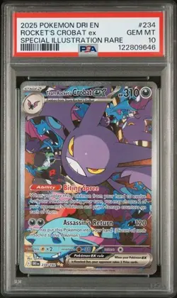 POKEMON DESTINED RIVALS TEAM ROCKET'S CROBAT EX PSA 10 - Image 1