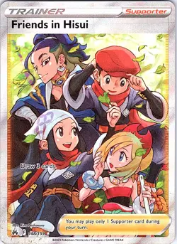Friends in Hisui (Full Art) Holo Ultra Rare SWSH: Crown Zenith 148/159 NM - Image 1