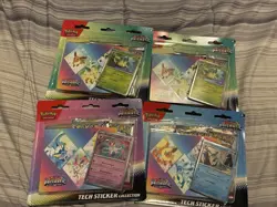 Pokemon TCG Prismatic Evolutions Tech Sticker Collection Set Lot Of 4 Sealed New - Image 1