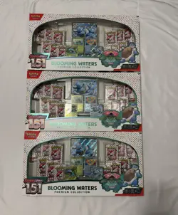 Lot of 3 - Pokemon TCG - 151 BLOOMING WATERS Premium Collection Box Sealed - Image 1