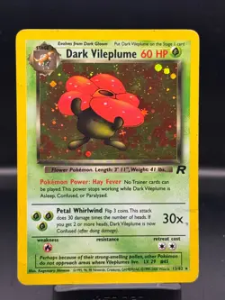 Dark Vileplume 13/82 Holo Rare Team Rocket Pokemon Unlimited Holo Damaged - Image 1
