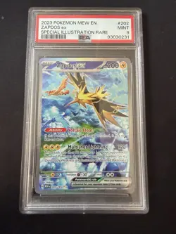 2023 Pokemon Scarlet & Violet 151 Zapdos ex Special Illustration Rare #202 PSA 9 - Image 1