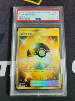2017 POKEMON SUN & MOON ULTRA BALL SECRET RARE FULL ART #161 PSA 10 GEM MINT W2 - Image 1