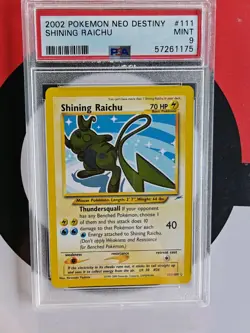 Shining Raichu 111/105 Neo Destiny Rare Pokemon Card WOTC TCG 2002 Vintage PSA 9 - Image 4