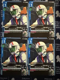 Amuro Ray Playset x4 ST01-010 C Gundam Card Game Near Mint - Image 1