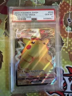 2020 Pokemon SWSH FA/Pikachu VMAX Vivid Voltage #44 - PSA 10 - Image 1