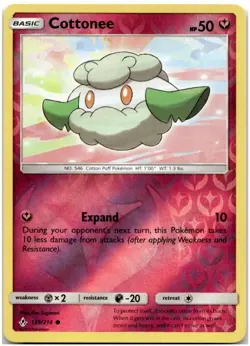 Cottonee 139/214 Reverse Holo SM - Unbroken Bonds Pokemon Card NM - Image 1