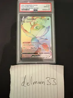 PSA 10 Pokemon TCG Celebi VMAX 199/198 Holo Rainbow Chilling Reign Card Gem Mint - Image 3