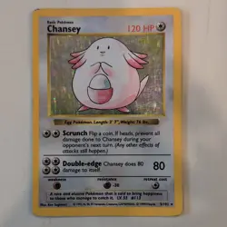 Pokemon Chansey Base Set (Shadowless) Holo Rare 003/102 (1999) HP 120 Basic - Image 1