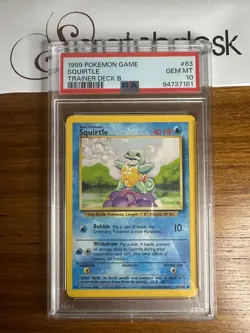 PSA 10 - Pokemon SQUIRTLE Misty's TRAINER DECK B - Base Set - 63/102 Red Back - Image 2