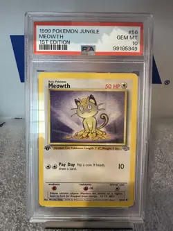 PSA 10 - 1999 Pokemon Jungle 1st Edition Meowth #56/64 - GEM MINT! - Image 1