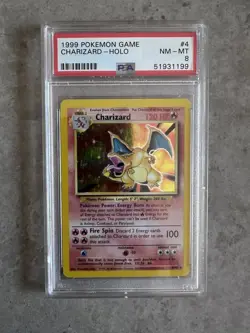 CHARIZARD HOLO 4/102 1999 BASE SET UNLIMITED POKEMON #4 PSA 8 - Image 2