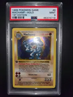 1999 Pokemon Game 8 Machamp Holo 1st Edition PSA Graded 9 Base Set - Image 1