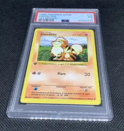 PSA 7 Growlithe First Edition SHADOWLESS Pokemon Card Base Set Near Mint - Image 3