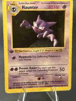 1999 Pokemon TCG Haunter 29/102 Base Set Shadowless 1st Edition Heavy Play HP - Image 1