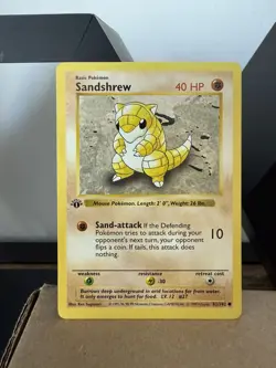 Pokemon Sandshrew 62/102 1st Edition Shadowless Base Set WOTC Near Mint - Image 1