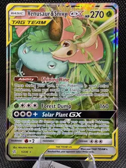 Pokemon TCG Venusaur & Snivy GX 1/236 Sm-Cosmic Eclipse Ultra Rare Holo Card - Image 1
