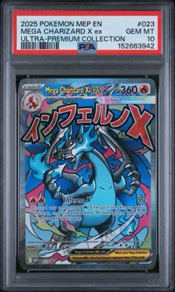 Pokemon TCG: Mega Charizard X ex #023 MEP Promo UPC - PSA 10 - Image 1