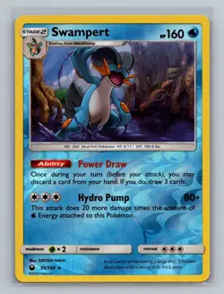 Swampert 35/168 Rare Celestial Storm Pokemon Reverse Holo Lightly Played - Image 1