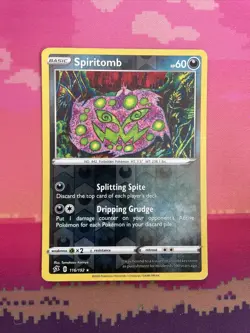 Pokemon Card Spiritomb Rebel Clash Reverse Holo Rare 116/192 Near Mint - Image 1