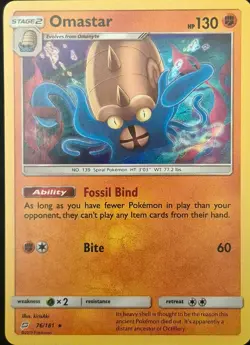 Omastar 76/181 Holo Rare Team Up Pokemon Holo Lightly Played - Image 2