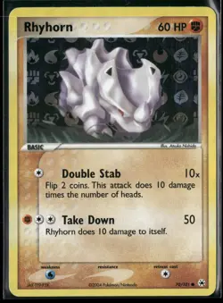 Rhyhorn 70/101 Common Hidden Legends Pokemon Reverse Holo Lightly Played - Image 1