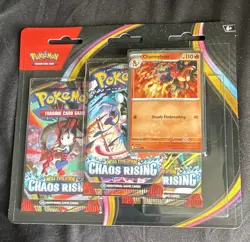 Pokemon TCG Mega Evolution Chaos Rising 3 Pack Blister + Charmeleon Promo - Image 1