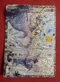 Pokemon TCG Reshiram 113/114 Full Art Celebrations Holo NM - Image 1