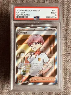 POKEMON TCG 141/131 ORTEGA PRISMATIC EVOLUTIONS ULTRA RARE PSA 9 - Image 1