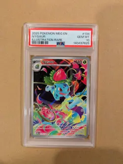2025 Pokemon Mega Evolution Ivysaur #134 Illustration Rare PSA 10 GEM MINT - Image 1