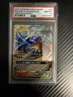 Pokemon Reshiram & Charizard GX 20/214 Unbroken Bonds 2019 - PSA 10 GEM MINT - Image 1