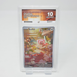 Stufful 154/132 Ace 10 Mega Evolution Illustration Rare Graded Pokemon TCG Card - Image 1