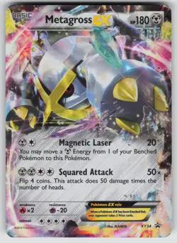 Metagross EX (Shiny) XY34 Holo Promo XY Promo Pokemon Moderately Played - Image 1