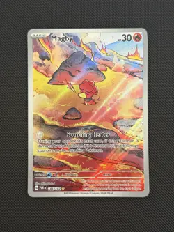 Pokemon TCG Magby 186/182 SV04 Paradox Rift Illustration Rare Holo English 2023 - Image 1