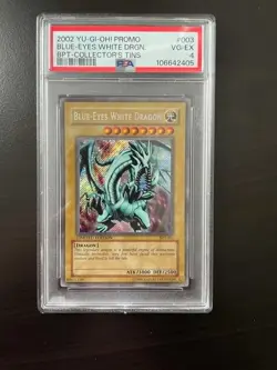 2002 YU-GI-OH! PROMO BPT-COLLECTOR'S TINS #003 BLUE-EYES WHITE DRAGON PSA 4 - Image 1