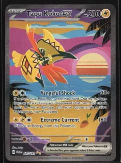 Tapu Koko ex 247/182 SV04: Paradox Rift Special Illustration Rare Pokemon Card - Image 1