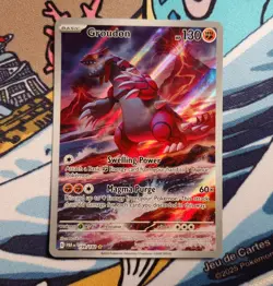Pokemon TCG Groudon Paradox Rift 199/182 Holo Illustration Rare NM - Image 1