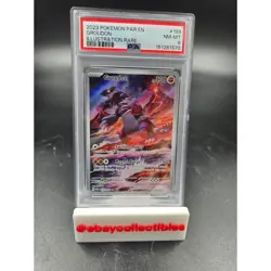 2023 Pokemon Paradox Rift Groudon Illustration Rare 199/182 PSA 8 NM-MT - Image 1