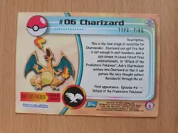 Pokemon TCG Charizard Topps Series 1 Blue Logo Card #006 Non Holo 1999 Uncommon - Image 2