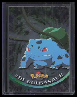 Bulbasaur 1999 Topps Pokemon TV Animation Edition #1 Blue Topps Logo Foil - Image 1