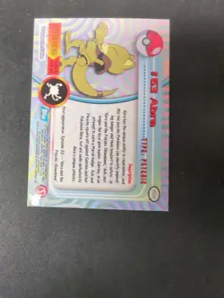 VLP HOLO FOIL 1999 Topps Pokemon Series 1 - Abra #63 Blue Logo - Image 2